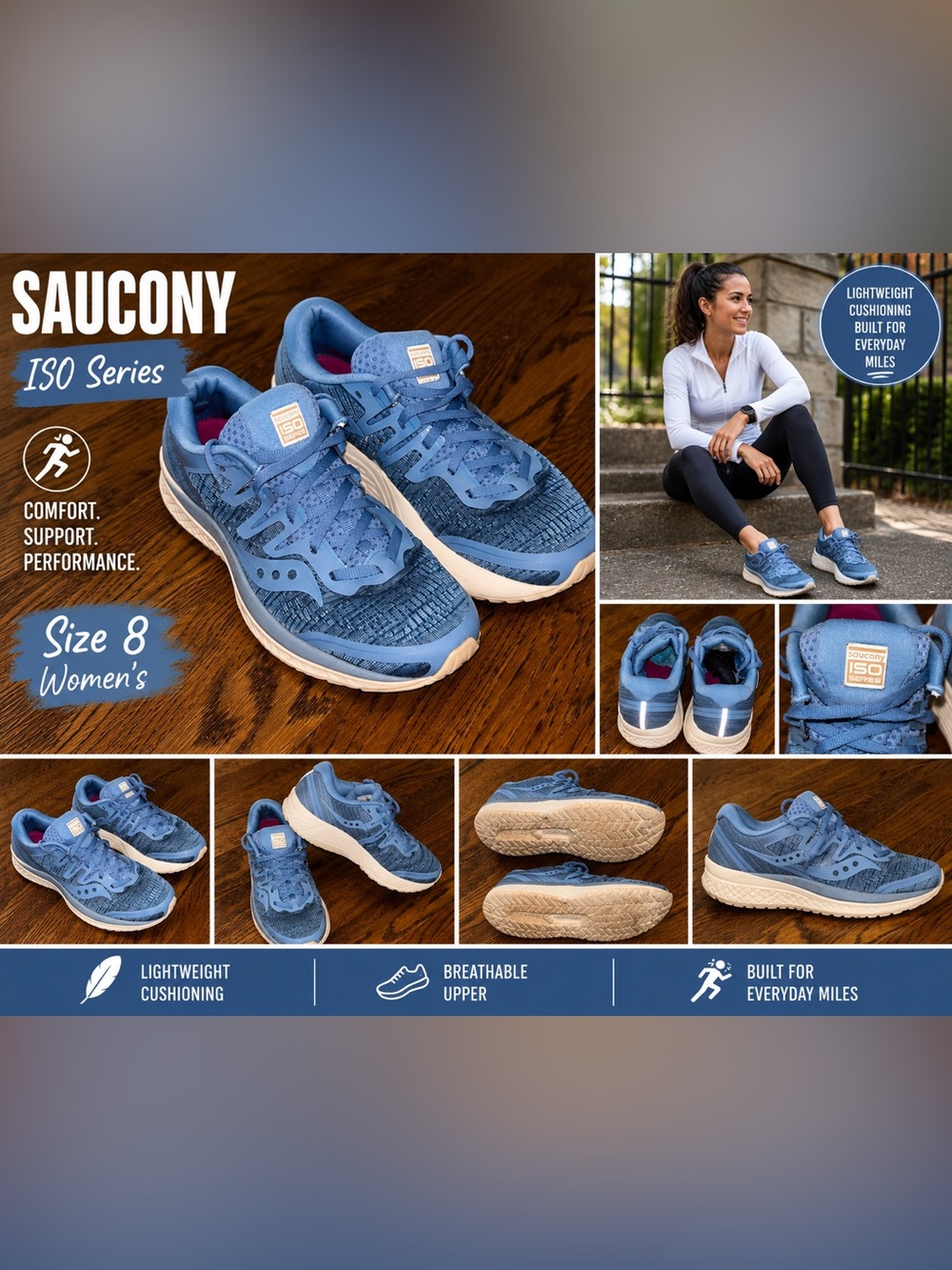 Saucony Women's Sky Blue Running Sneakers Women’s Size 8 Running Sneakers Shoes